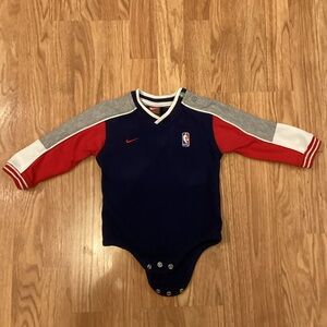 NBA Baby Bodysuit with Red and Gray Sleeves